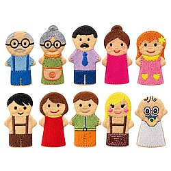 10’lu Aile Parmak Kuklası Seti Anaokulu Kreş Eğitici Drama Oyuncağı - Anadolu Toys