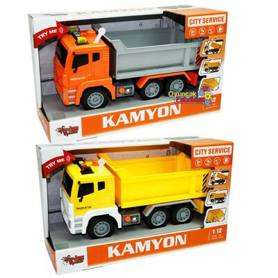 1:12 Sürtmeli Sesli Işıklı Oyuncak Damperli Kamyon - 2