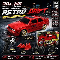 1:16 Uzaktan Kumandalı 4x4 Drift Araba Şarjlı 2.4G Full Fonksiyon 30 Km/H Retro RC Araba - 3