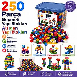 250 Parça Geçmeli Yapı Blokları Altıgen Yapı Blokları Eğitici STEM Oyuncak Seti OFB-BLK-01 - VOXİE