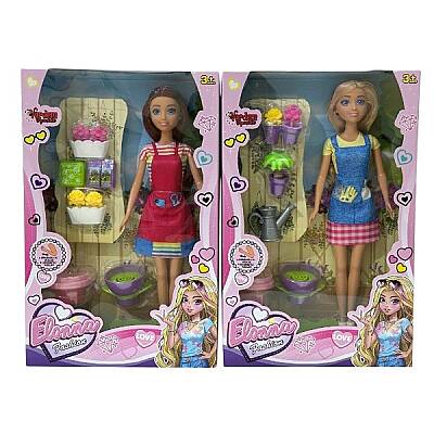 29 Cm Aksesuarlı Çiçekçi Bebek Çiçek Buketli Manken Bebek Oyun Seti - 1