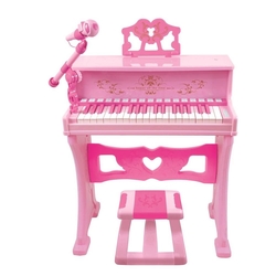 37 Tuşlu Mikrofonlu Büyük Oyuncak Piano (Mp3 Bluetooth) Pembe - 1