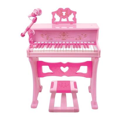 37 Tuşlu Mikrofonlu Büyük Oyuncak Piano (Mp3 Bluetooth) Pembe - 1