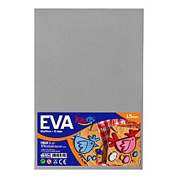 50x70 cm EVA Tabaka 10’lu Gri EVA Sünger Levha Hobi El İşi Okul ve Etkinlik Malzemesi - Kika