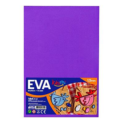 50x70 cm EVA Tabaka 10’lu Mor EVA Sünger Levha Hobi El İşi Okul ve Etkinlik Malzemesi - 1