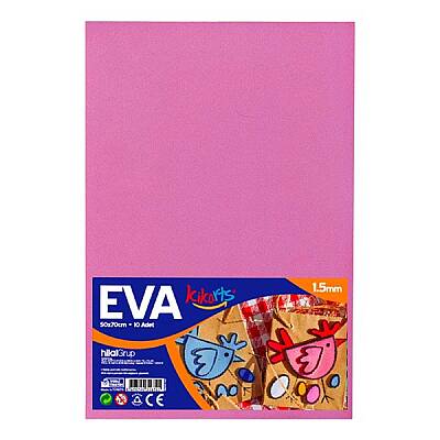 50x70 cm EVA Tabaka 10’lu Pembe EVA Sünger Levha Hobi El İşi Okul ve Etkinlik Malzemesi - 1