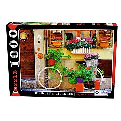 Adam Games Puzzle 1000 Parça Bisiklet ve Çiçekler - Adam Games