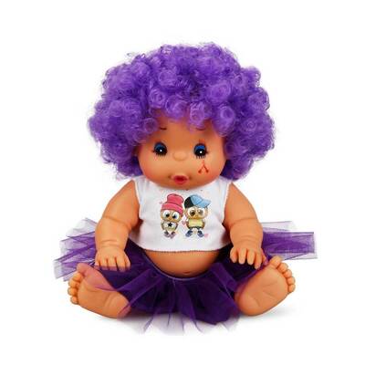 Afro Oyuncak Bebek Renkli Kıvırcık Saçlı 23 cm - 9