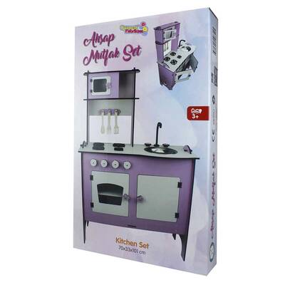 Ahşap Oyuncak Mutfak Seti Pembe 70 x33x101 Cm - 1