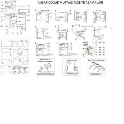 Ahşap Oyuncak Mutfak Seti Pembe 70 x33x101 Cm - 4