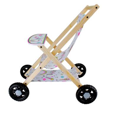 Ahşap Oyuncak Puset Oyuncak Bebek Arabası - 3