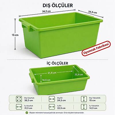 Anaokulu ve Kreş Tipi Plastik Oyuncak Saklama Kutusu-Kapaksız Çekmece Modeli - 2