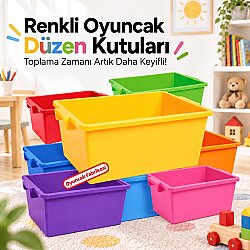 Anaokulu ve Kreş Tipi Plastik Oyuncak Saklama Kutusu-Kapaksız Çekmece Modeli - OYUNCAK FABRİKASI