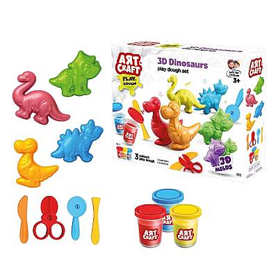 Art Craft 3D Dinozorlar Oyun Hamuru Seti 168 Gr - 1