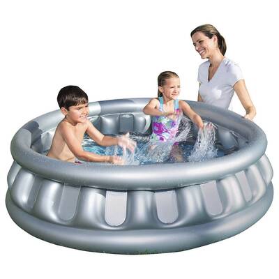 Bestway 51080 Şişme Aile Havuzu Büyük Boy Gri Metalik 152x43 Cm - 1