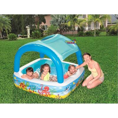 Bestway 52192 Gölgelikli Güneş Korumalı Kare Şişme Havuz 147 Cm - 2