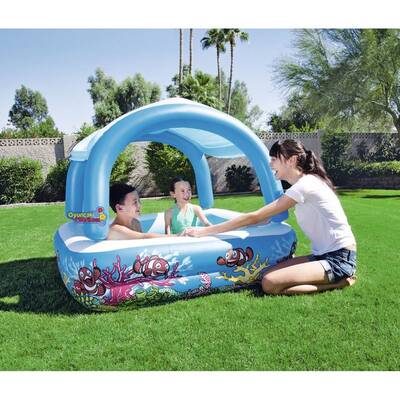 Bestway 52192 Gölgelikli Güneş Korumalı Kare Şişme Havuz 147 Cm - 3