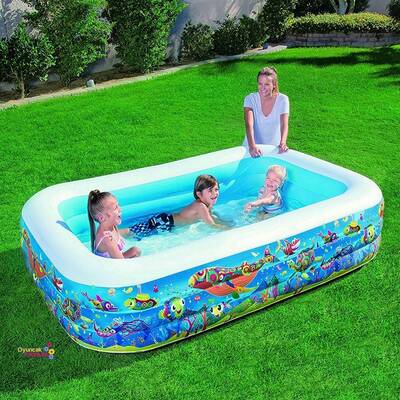 Bestway 54120 Şişme Jumbo Havuz Okyanus Desenli 229X152x56cm - 1