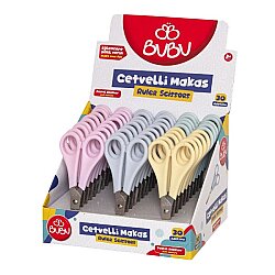 Bu-Bu Cetvelli Makas Pastel Renkler Okul Anaokulu Hobi ve Etkinlik Makası - BU-BU