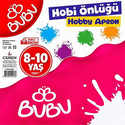 BU-BU Çocuk Boyama Önlüğü 8-10 Yaş Su Geçirmez Hobi ve Etkinlik Önlüğü - 1