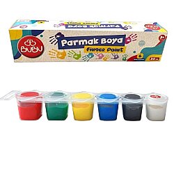 Bu-Bu Parmak Boyası 6 Renk 20 ml Birleşik Pot Çocuk Okul Anaokulu Etkinlik Boyası - BU-BU
