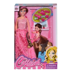 Büyük Oyuncak Bebek 29 cm ve Atlı Oyuncak Bebek 9 cm Aksesuarlı Set - 2