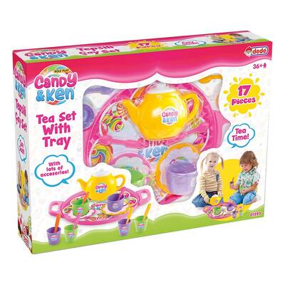 Candy Kız Oyuncak Çay Seti Tepsili 17 Parça - 1