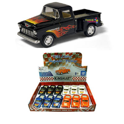 Çek Bırak Araba 1955 Chevy Stepside Pick-Up Ateş Desenli - 1