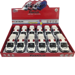 Çek bırak Metal Oyuncak Polis Arabası Sesli Işıklı 14 Cm - Vardem Oyuncak