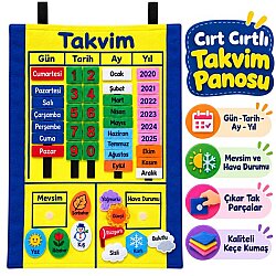 Cırt Cırtlı Takvim Panosu Gün Tarih Ay Yıl Mevsim Hava Durumu Eğitici Anaokulu Kreş Oyuncağı - Anadolu Toys