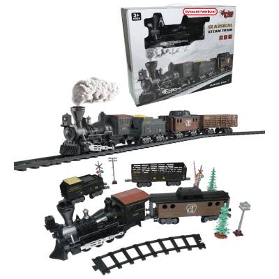 Classic Buhar Duman Çıkartan Oyuncak Tren Işıklı ve Sesli - 1
