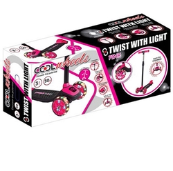Cool Wheels Twist Led Işıklı 3 Tekerlekli Ayarlanabilir Scooter-Pembe - 3