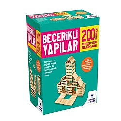 Curious Genius Becerikli Yapılar 200 Parça Ahşap Yapı Blokları Eğitici STEM Oyuncak 3 Yaş+ - Bal Toys