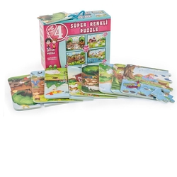 Dıy Toy Çiftlik Çocuk Puzzle (Eva Köpük) 4 Lü 8+12+16+ 34 Parça - 2