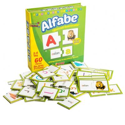 Dıy Toy Eğitici Eğlenceli Alfabe Eşleştirme Oyunu Puzzle Ön Arka 2 'li 60 Parça - 3