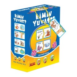 Dıy Toy Eğitici Puzzle 3'lü Set Kimin Yuvası Kimin Yavrusu Nerede? 58 Parça - 1