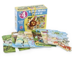 Dıy Toy Hayvanlar Süper Renkli Eva Köpük Puzzle 4'lü 24 Parça - 3