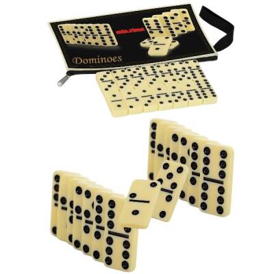 Miajima Standart Fildişi Seramik Domino Taşı Seti Çantalı 4x2 Cm - 1