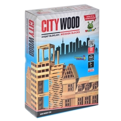 Eğitici Ahşap Bloklar Woodoy City Wood 100 Parça - Woodoy-Karsan Ahşap
