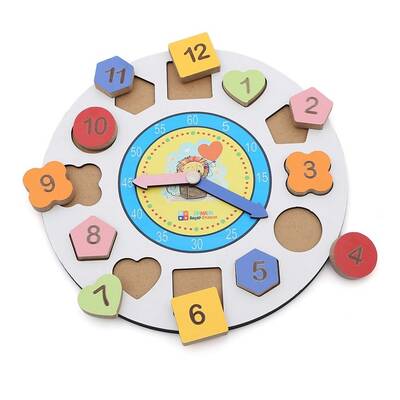 Eğitici Ahşap Eğitici Geometrik Bul Tak Saat - 1