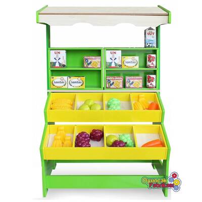 Eğitici Ahşap Market ve Manav Tezgahı - 1