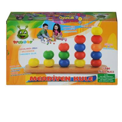 Eğitici Ahşap Oyuncaklar Merdiven Kule - 1