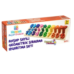 Eğitici Ahşap Sayılı Geometrik Sıralama Logaritma Seti - Hamaha Oyuncak