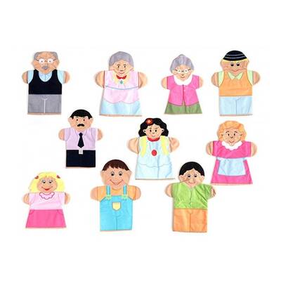 Eğitici Aile Kukla Seti 10 Parça Kumaş - 1