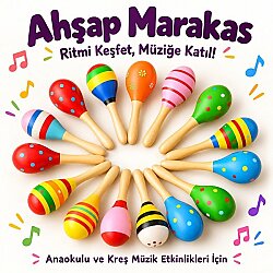 Eğitici Oyuncak Ahşap Renkli Marakas - Miajima