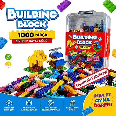 Eğitici Renkli Bloklar Building Block 1000 Adet - 1