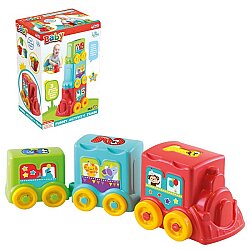 Eğlenceli Aktivite Treni 3 Vagonlu Birleştirilebilir Eğitici Bebek Oyuncağı - DEDE