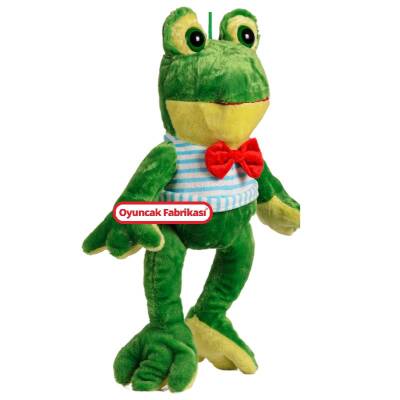 Elbiseli Papyonlu Şirin Oyuncak Peluş Kurbağa 50 Cm - 2