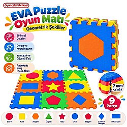 EVA Puzzle Oyun Matı 33x33 Cm 7 mm Geometrik Şekiller Yer Karosu - OYUNCAK FABRİKASI