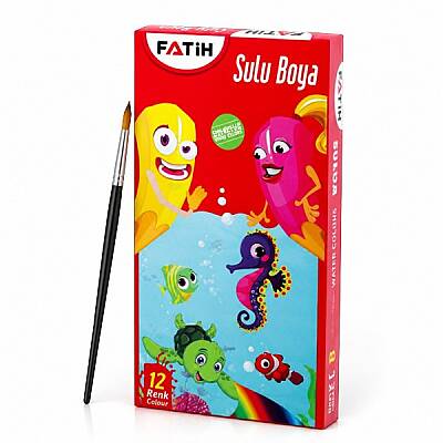 Fatih 12 Renk Sulu Boya - 1
